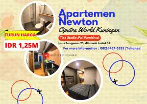 Apartemen Newton Ciputra World Kuningan Lantai 30 Tipe Studio lokasi di Jakarta Selatan, tersedia melalui melalui situs Olx