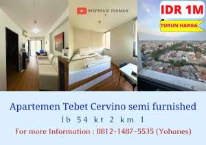 Apartemen Tebet Cervino 2Br Lantai 12 Semi Furnished lokasi di Jakarta Selatan, tersedia melalui melalui situs Olx