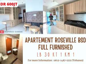 Apartement Roseville BSD 1BR FULL FURNISHED 30m lokasi di Tangerang Selatan Kota, tersedia melalui melalui situs Olx