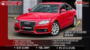 Jual bekas Audi A4 1.8T TFSI B8 Red On Black NIK 2009 DRL LED Lamp,lokasi di Jakarta Pusat
