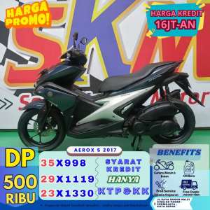 Jual bekas bayar 500 free servis slma angsrn aerox 2017 cash credt,lokasi di Jakarta Timur