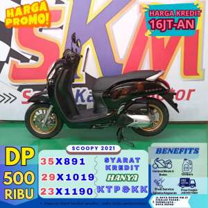 Jual bekas bayar 500 free servis slma angsrn Scoopy 2021 cash crrdt,lokasi di  