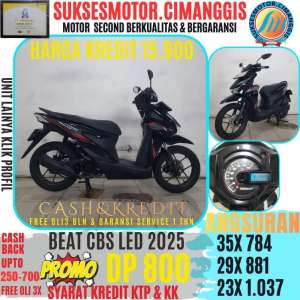 Jual bekas BEAT CBS DP 800 CASBACK UPTO700RBU FREEOLI3X SUKSESMOTOR,lokasi di Depok Kota