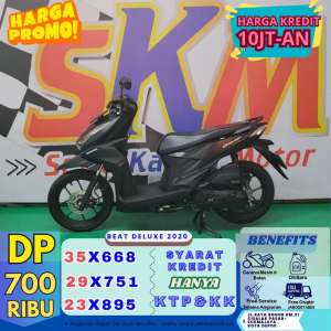 Jual bekas beat dlx tahun 2020 dp700 km low cash credit,lokasi di Depok Kota