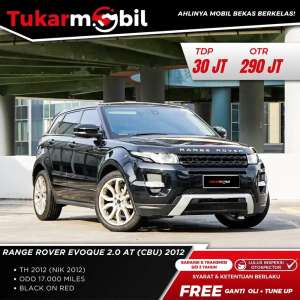 Jual bekas BERGARANSI RANGE ROVER EVOQUE 2.0 MATIC CBU TAHUN 2012 LOW KM HITAM,lokasi di Jakarta Barat