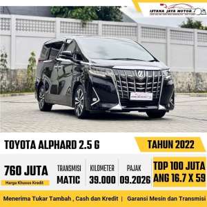 Jual bekas BERGARANSI Toyota Alphard 2.5 G ATPM Automatic 2022 Hitam,lokasi di  ,Jakarta Barat