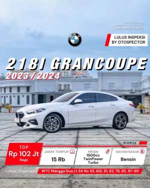 Jual bekas BMW 218i GranCoupe 2024 NIK 2023 Gran Coupe 218 low km frameless,lokasi di Jakarta Selatan