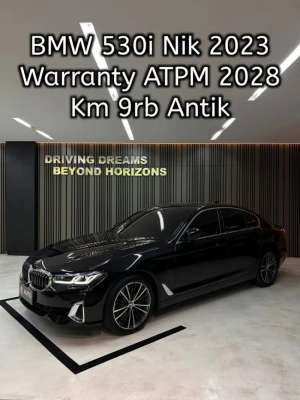 Jual bekas BMW 530i G30 Opulence LCI AT 2023 Hitam Km9rb B1959SAS,lokasi di Jakarta Selatan