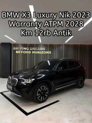 Jual bekas BMW X3 Luxury sDrive20i AT 2023 Hitam Km12rb Panoramic B2212OO,lokasi di Tangerang Selatan Kota
