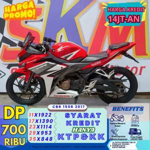 Jual bekas cbr 150 2017 DP700 servis gratis selama angsuran cash credit,lokasi di  ,Depok Kota