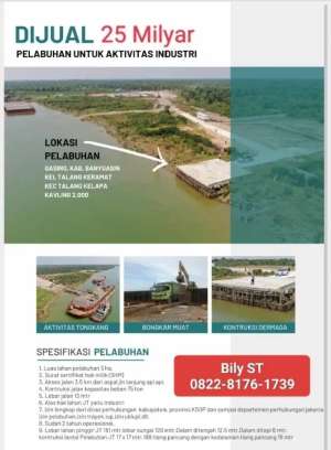 Dermaga 3 Ha Gasing TAA Tanjung api Murah palembang musi lokasi di Palembang Kota, tersedia melalui melalui situs Olx