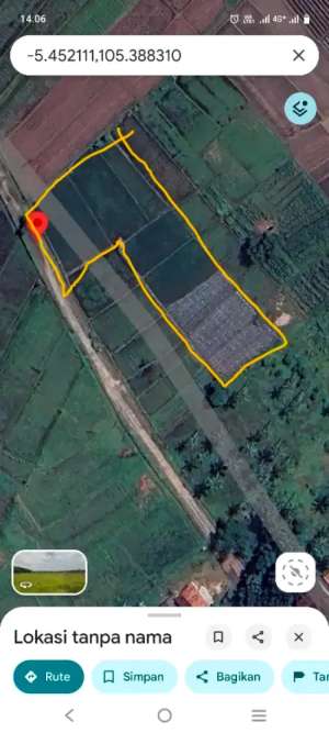 Di Jual Tanah Sawah Perbatasan Merbau Mataram-girijoyo, lokasi di Lampung Selatan Kab., tersedia melalui melalui situs Olx