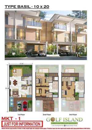 Dijual Cepat Rumah Golf Island Chopin Tipe Basil 10x20 Murah Bu lokasi di Jakarta Utara, tersedia melalui melalui situs Olx