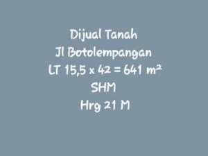 Dijual Kavling di Jl. Botolempangan Makassar lokasi di Makassar Kota, tersedia melalui melalui situs Olx