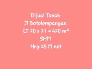 Dijual Kavling Jl. Botolempangan Makassar lokasi di Makassar Kota, tersedia melalui melalui situs Olx