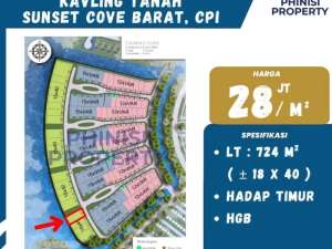 DIJUAL KAVLING MURAH DI SUNSET COVE BARAT CUMA 28 JUTAAN PERMETER lokasi di Makassar Kota, tersedia melalui melalui situs Olx