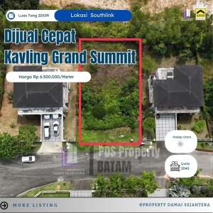 Dijual Lahan Atau Kavling Grand Summit southlink lokasi di Batam Kota, tersedia melalui melalui situs Olx