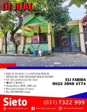 DIJUAL RUMAH 1.5 LANTAI DI PERUM SIDOKARE ASRI SIDOARJO BEBAS BANJIR lokasi di Sidoarjo  Kab., tersedia melalui melalui situs Olx