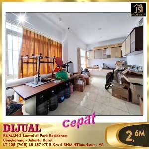 DIJUAL RUMAH 3 Lantai di Park Residence Cengkareng Jakarta Barat - VR lokasi di Jakarta Barat, tersedia melalui melalui situs Olx