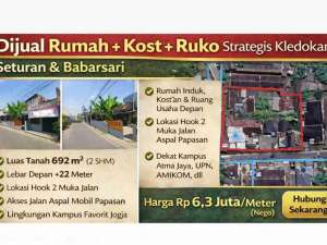 Dijual Rumah KostRuko Hook Seturan Babarsari Sleman lokasi di Sleman Kab., tersedia melalui melalui situs Olx