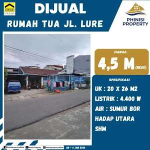 DIJUAL Rumah Tua Besar di Jalan Lure dekat Jalan Veteran lokasi di Makassar Kota, tersedia melalui melalui situs Olx