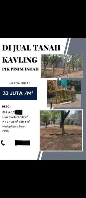 dijual tanah di PIK Pinishi Jakarta Utara lokasi di Jakarta Utara, tersedia melalui melalui situs Olx