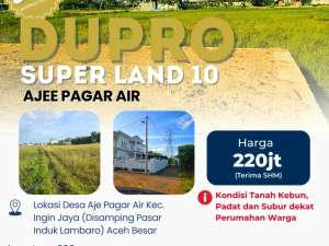 Dijual Tanah SHM 208 m Akses Aspal di Aje Pagar Air, Ingin JayaLambaro lokasi di Aceh Besar Kab., tersedia melalui melalui situs Olx