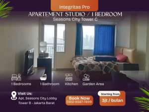 Disewakan apartement Cocok untuk pasangan muda, Type 1Bedroom Furnish lokasi di Jakarta Barat, tersedia melalui melalui situs Olx