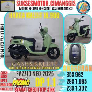 Jual bekas DP 1.100 FAZIO NEO CASHBACK UPTO700RBU FREEOLI3X SUKSESMOTOR,lokasi di Depok Kota