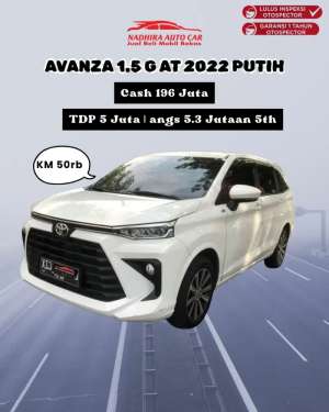 Jual bekas DP 5 Juta Avanza 1.5 G AT 2022 Putih,lokasi di Jakarta Selatan