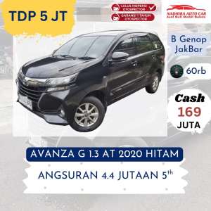 Jual bekas DP Hanya 5 Juta Avanza G 1.3 AT 2020 Hitam,lokasi di Jakarta Selatan