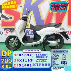 Jual bekas DP murah 500rb Honda Scoopy th 2025 cashcredit,lokasi di Depok Kota