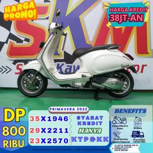 Jual bekas DP murah 800k vespa Primavera th 2022 cashcredit,lokasi di Depok Kota