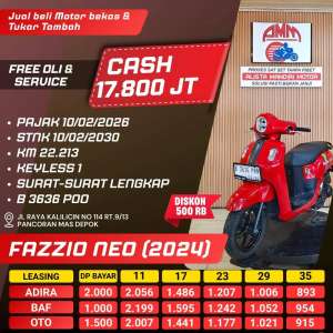 Jual bekas FAZZIO NEO 2024 DP 1 JT PAJAK HIDUP CASHKREDIT KREDIVO INDODANA GOPAY,lokasi di Depok Kota