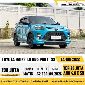 Jual bekas FIRST HAND Toyota Raize GR Sport TSS 1.0 Turbo Two Tone 2022,lokasi di Jakarta Pusat