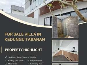 FOR SALE BEAUTY VILLA WITH SWIMMING POOL AND GARDEN AT KEDUNGU TABANAN lokasi di Tabanan Kab., tersedia melalui melalui situs Olx