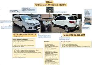 Jual bekas Ford Ecosport AT Oct 2014 Putih,lokasi di Jakarta Selatan