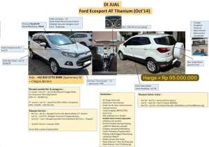 Jual bekas Ford Ecosport Putih AT Titanium,lokasi di Cilegon Kota