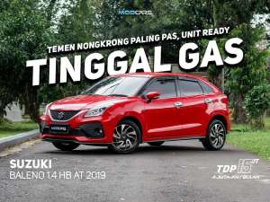 Jual bekas FREE E-TOLL 1 JT BALENO 1.4 HB AT 2019 MERAH,lokasi di Depok Kota