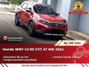Jual bekas GARANSI 5THHonda WR-V WRV WR V 1.5 RS CVT Sensing AT 2024 2025,lokasi di Tangerang Kota