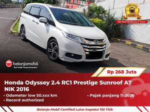 Jual bekas GARANSI 5THHonda Odyssey 2.4 RC1 Prestige Sunroof AT 2016 2017,lokasi di Depok Kota