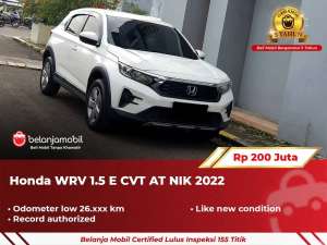 Jual bekas GARANSI 5THHonda WR-V WRV WR V 1.5 E CVT AT 20222023,lokasi di Bogor Kota