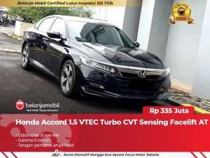 Jual bekas GARANSI 5THHonda Accord 1.5 VTEC Turbo CVT AT Hitam 2020 2021,lokasi di Bogor Kota