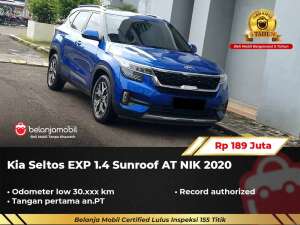 Jual bekas GARANSI 5THKia Seltos EXP EX 1.4 Sunroof AT 20202021,lokasi di Jakarta Selatan