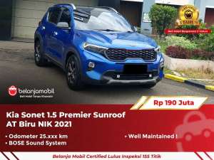 Jual bekas GARANSI 5THKia Sonet 1.5 Premier Sunroof BOSE AT 2021 2022,lokasi di Bekasi Kota