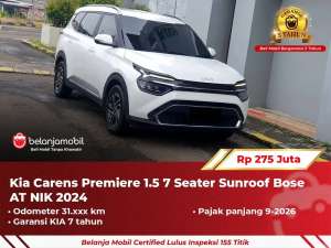Jual bekas GARANSI 5THKia Carens Premiere 1.5 7 Seater Sunroof 20242025,lokasi di Depok Kota