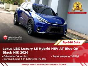 Jual bekas GARANSI 5THLexus LBX Luxury 1.5 Hybrid HEV AT Blue 2024 2025,lokasi di Jakarta Selatan