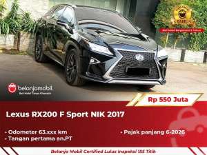 Jual bekas GARANSI 5THLexus RX200 RX 200 F Sport F-Sport 20172018,lokasi di Bekasi Kab.