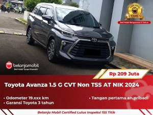 Jual bekas GARANSI 5THToyota Avanza 1.5 G CVT Non TSS AT 20242025,lokasi di Bekasi Kota