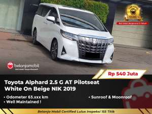 Jual bekas GARANSI 5THToyota Alphard 2.5 G AT Pilotseat White 20192020,lokasi di Jakarta Barat